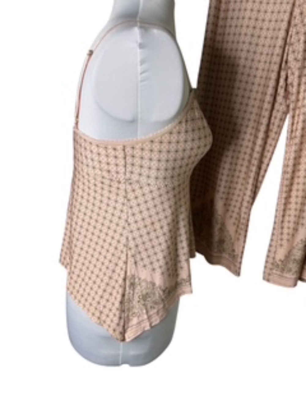 DKNY Rose/Taupe Lace Inset Loungewear w/ Adjustable Straps Elastic Waist Size M - Picture 6 of 10